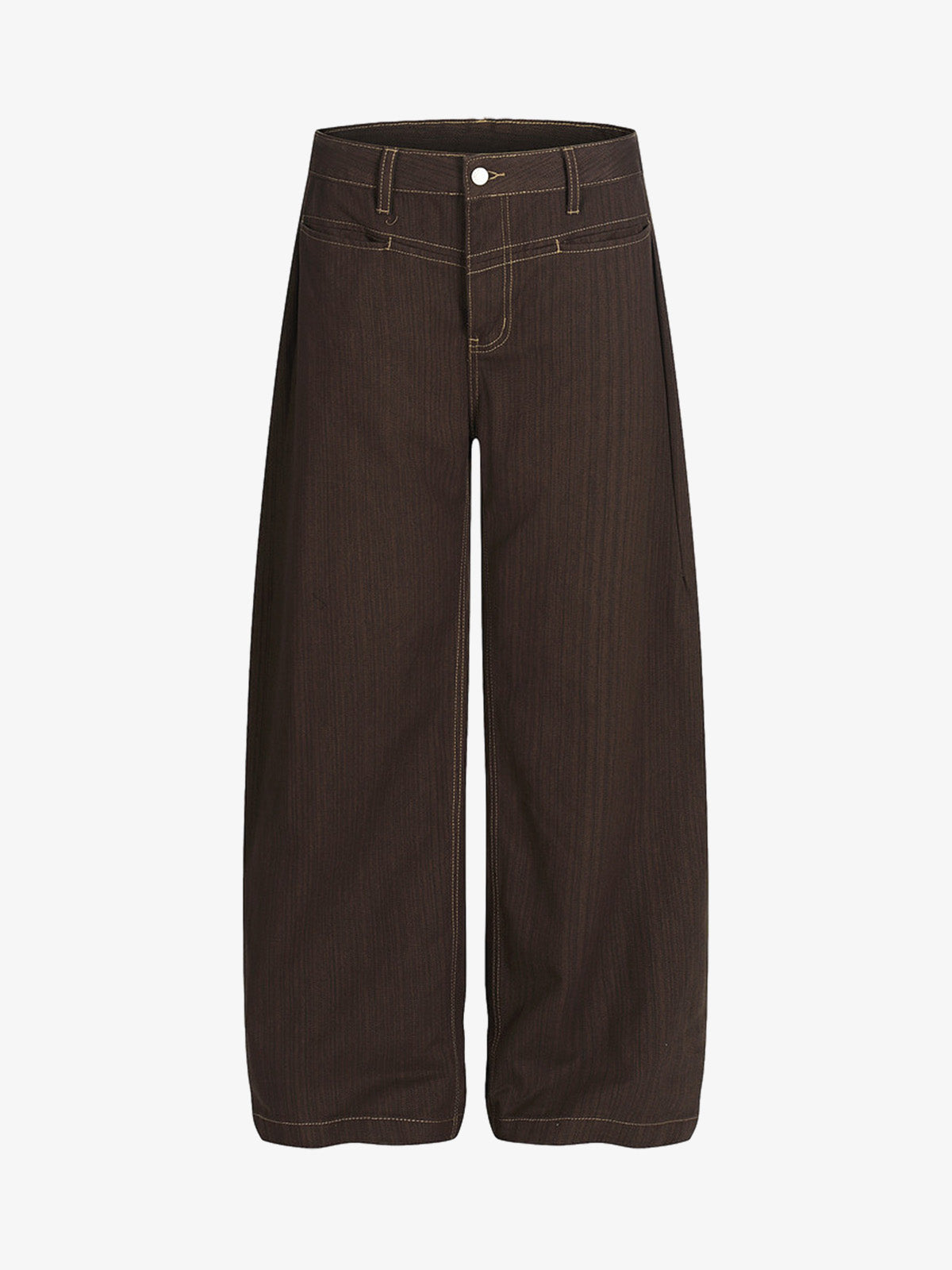 Vintage Contrast Thread Barrel Pants