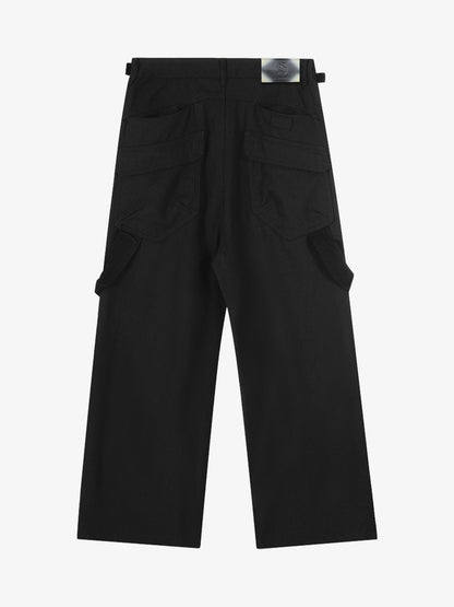 Adjustable Waistband Pleated Casual Pants