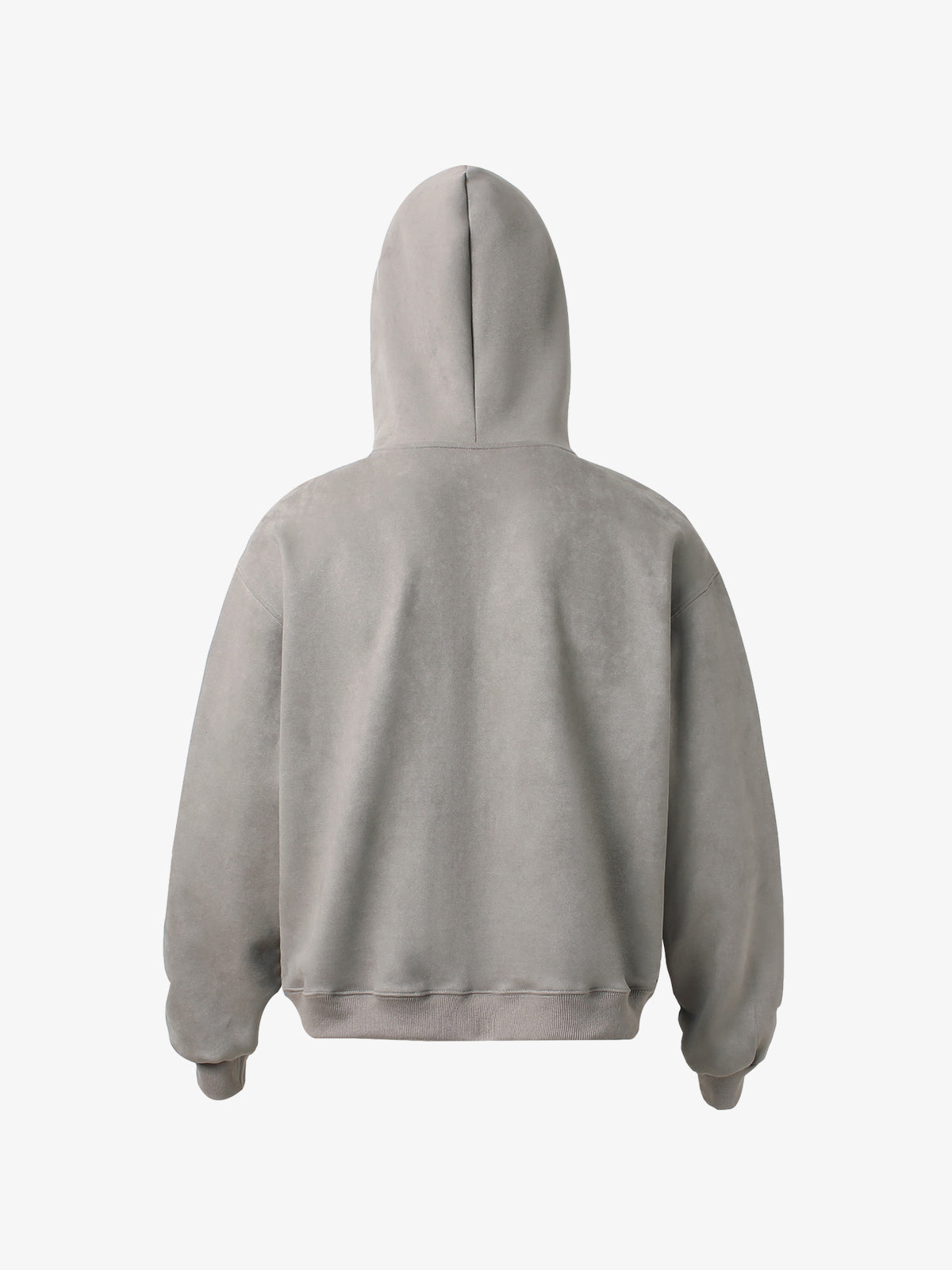 Suede Double-Ended Zippered Cropped Hooded Jacket