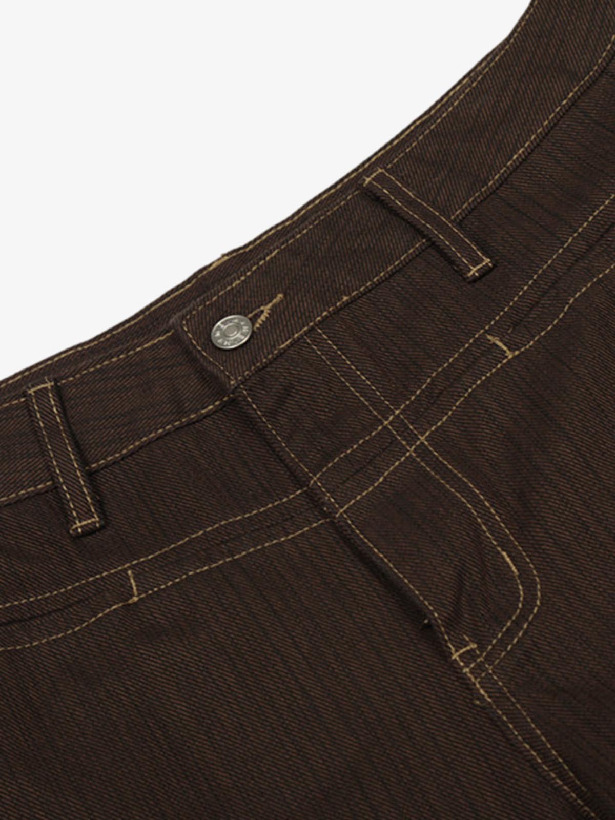 Vintage Contrast Thread Barrel Pants