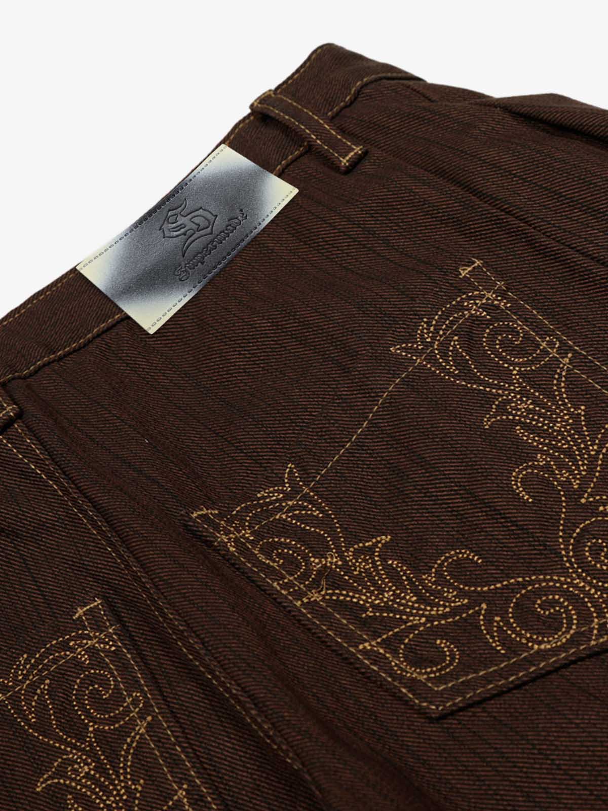 Vintage Contrast Thread Barrel Pants