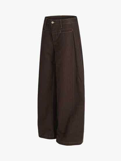 Vintage Contrast Thread Barrel Pants