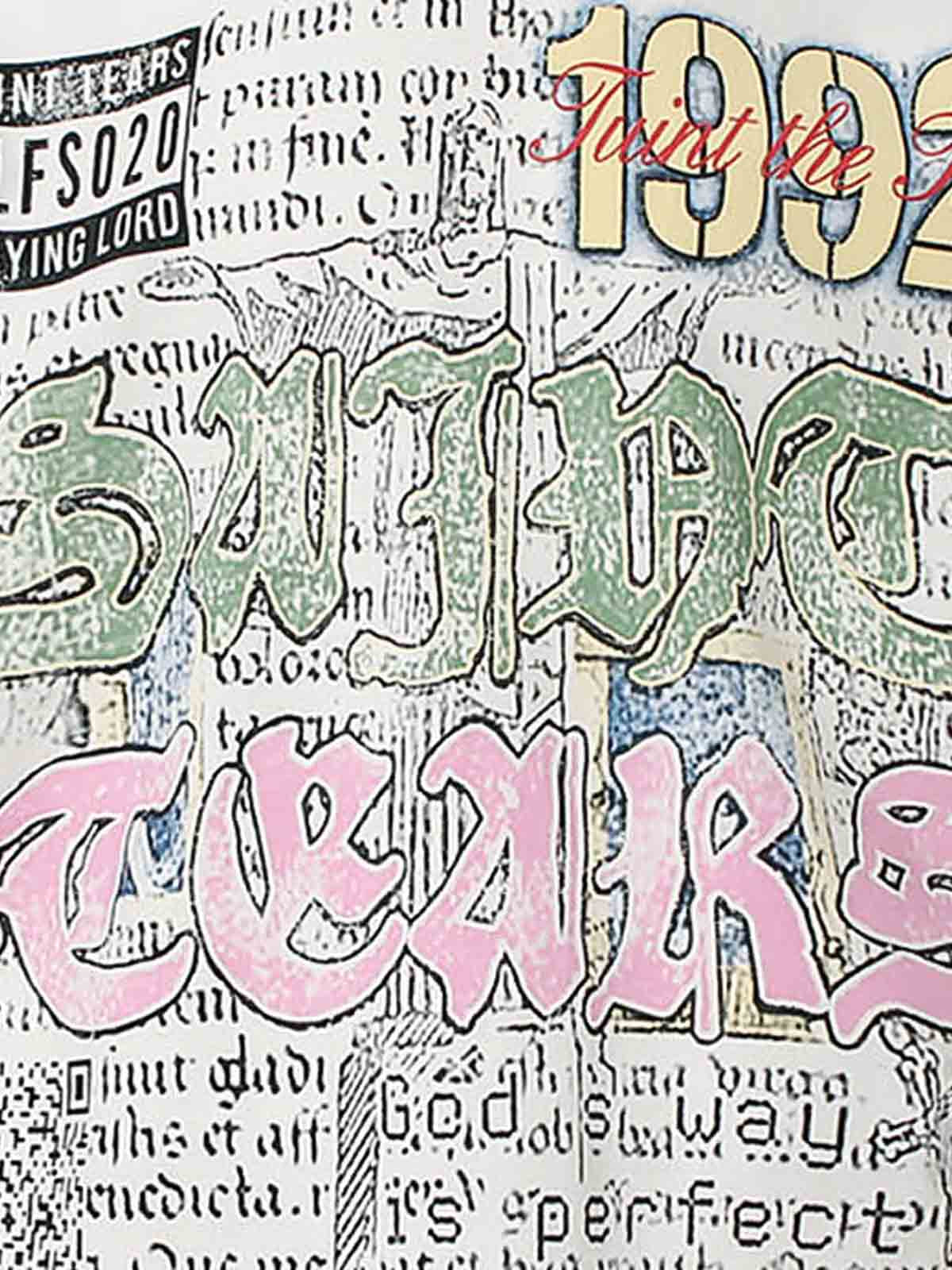 Collage with text and artistic elements on a textured background