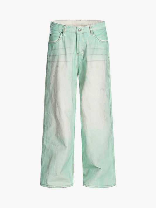 Distressed Handmade Luminous Mud-dyed Paint Jeans