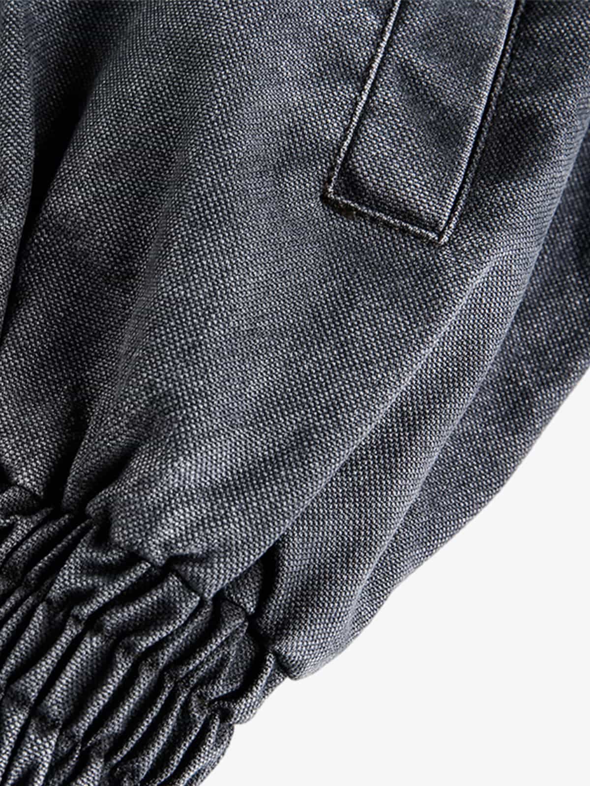 Vintage Washed Distressed Deconstructed High Collar Jacket