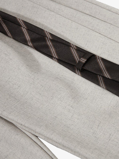 Stylish Wide-Leg Trousers with Unique Tie Accent for Modern Fashionistas