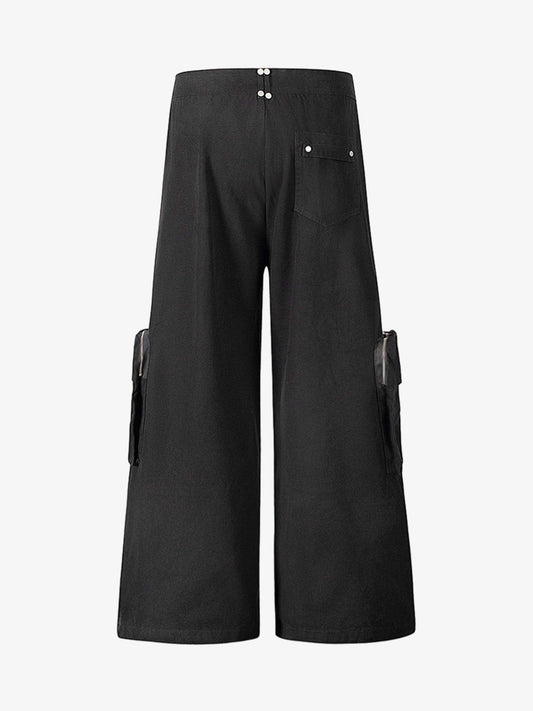 Street Metal Stud Zipper Multi-Pocket Workwear Casual Pants
