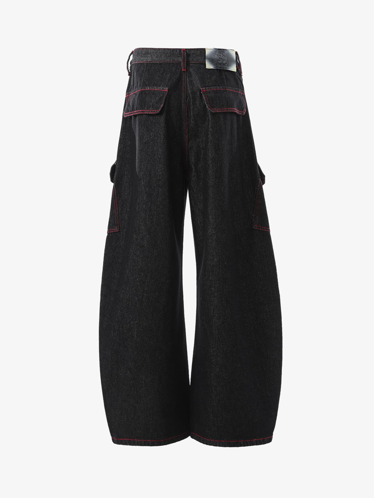 High-Waisted Wide-Leg Cargo Pants with Unique Pocket Design