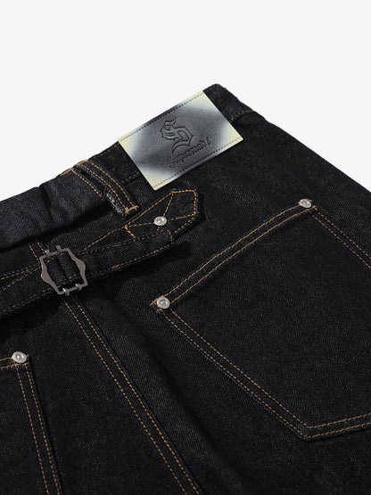 High-Waisted Wide-Leg Cargo Pants with Unique Pocket Design