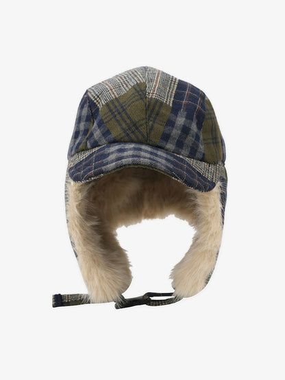 Winter Plaid Earflap Hat with Faux Fur Trim - Perfect for Cold Weather Protection
