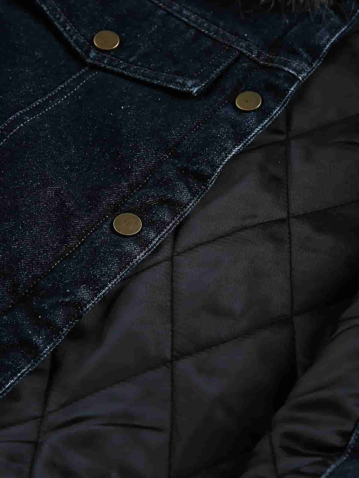 Winter-Ready Corduroy Jacket with Faux Fur Trim for Men