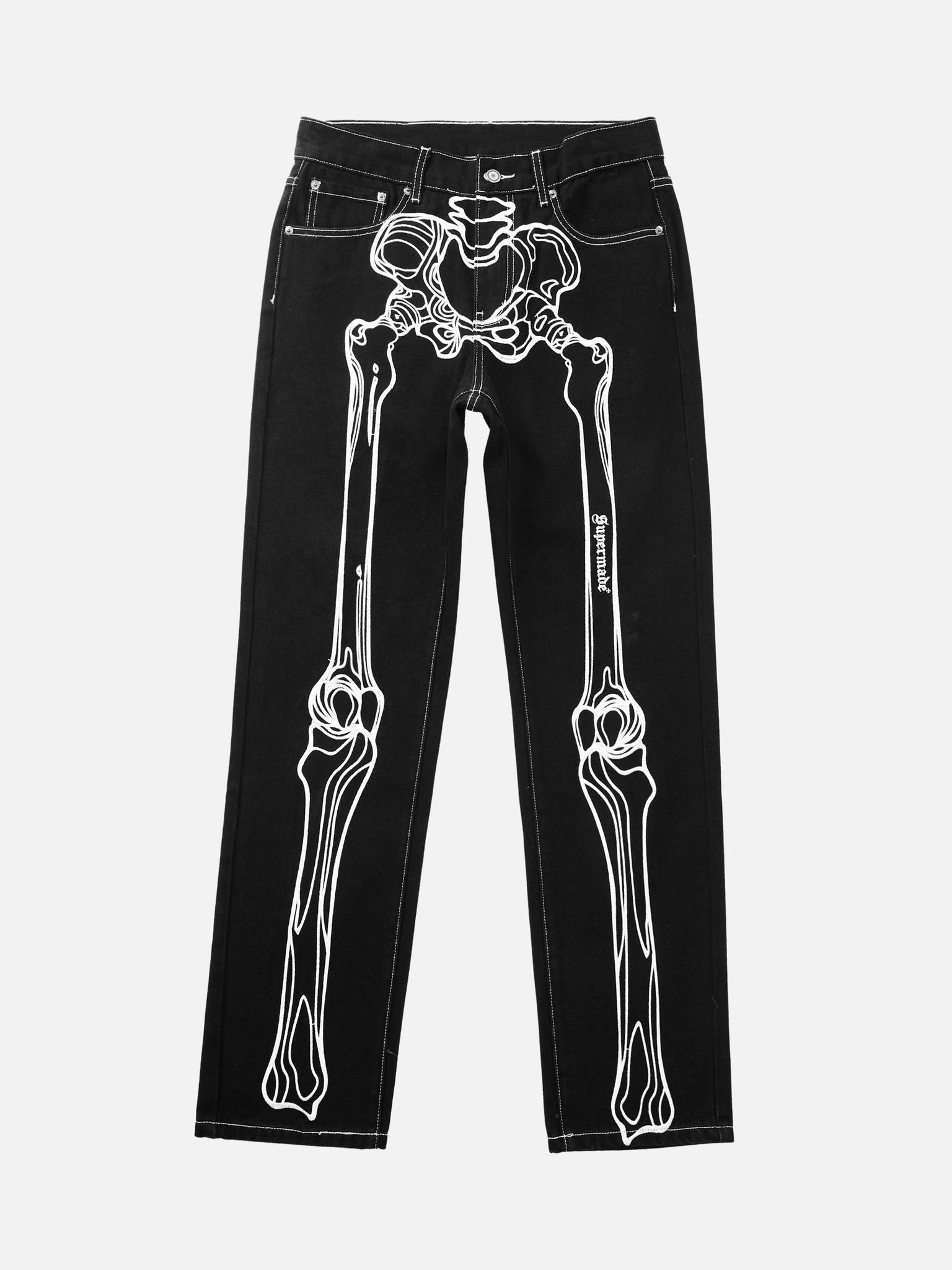 Thesupermade Hip Hop Bones Embroidered Jeans - 1859