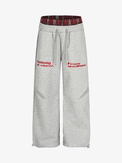 Retro Double Waist Loose Wide-Leg Pants