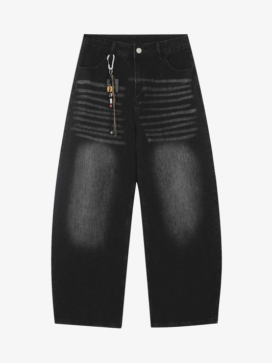 Vintage Embroidered Cross Washed Scimitar Jeans