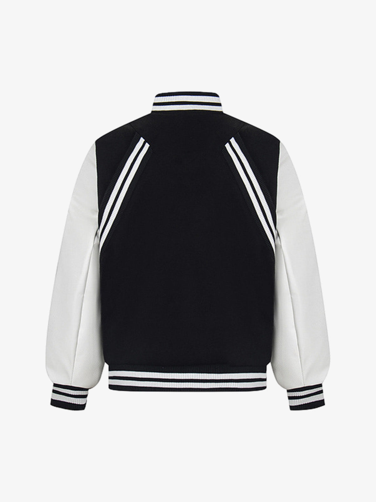 Retro Stripe With Contrast Stitching Baseball Jacket