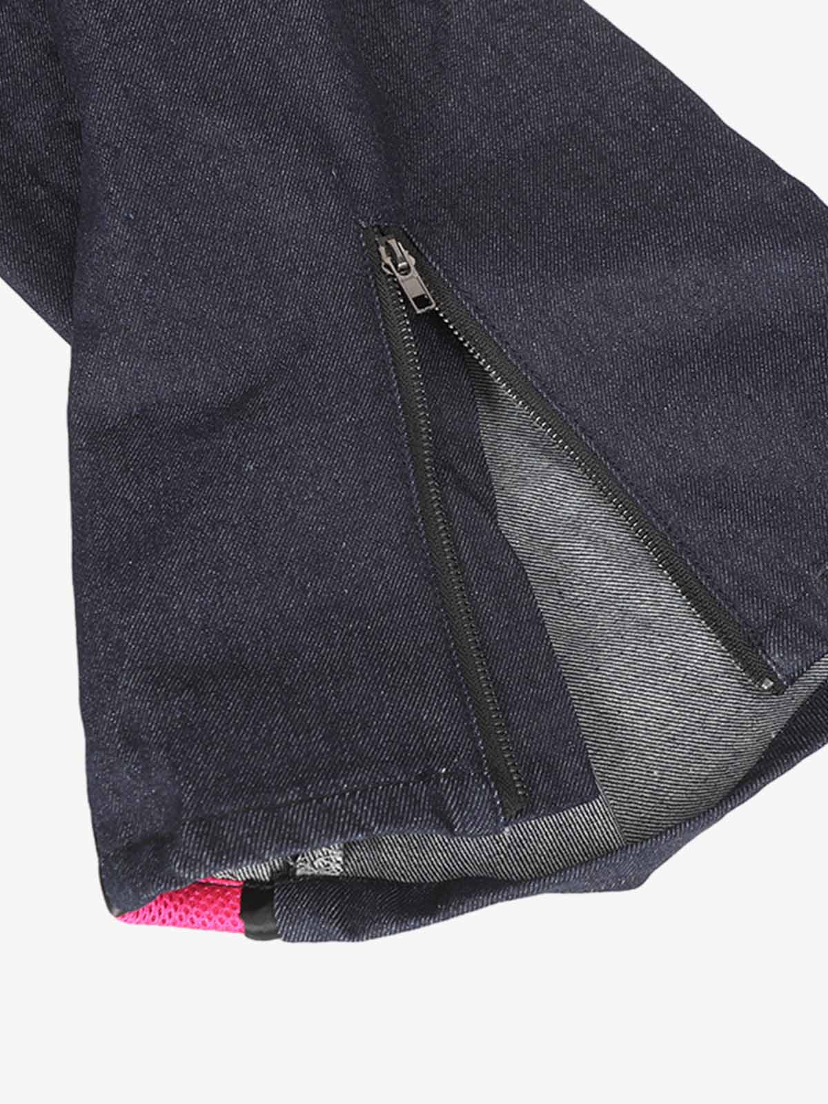 Retro High Street Color-Block Baggy Jeans