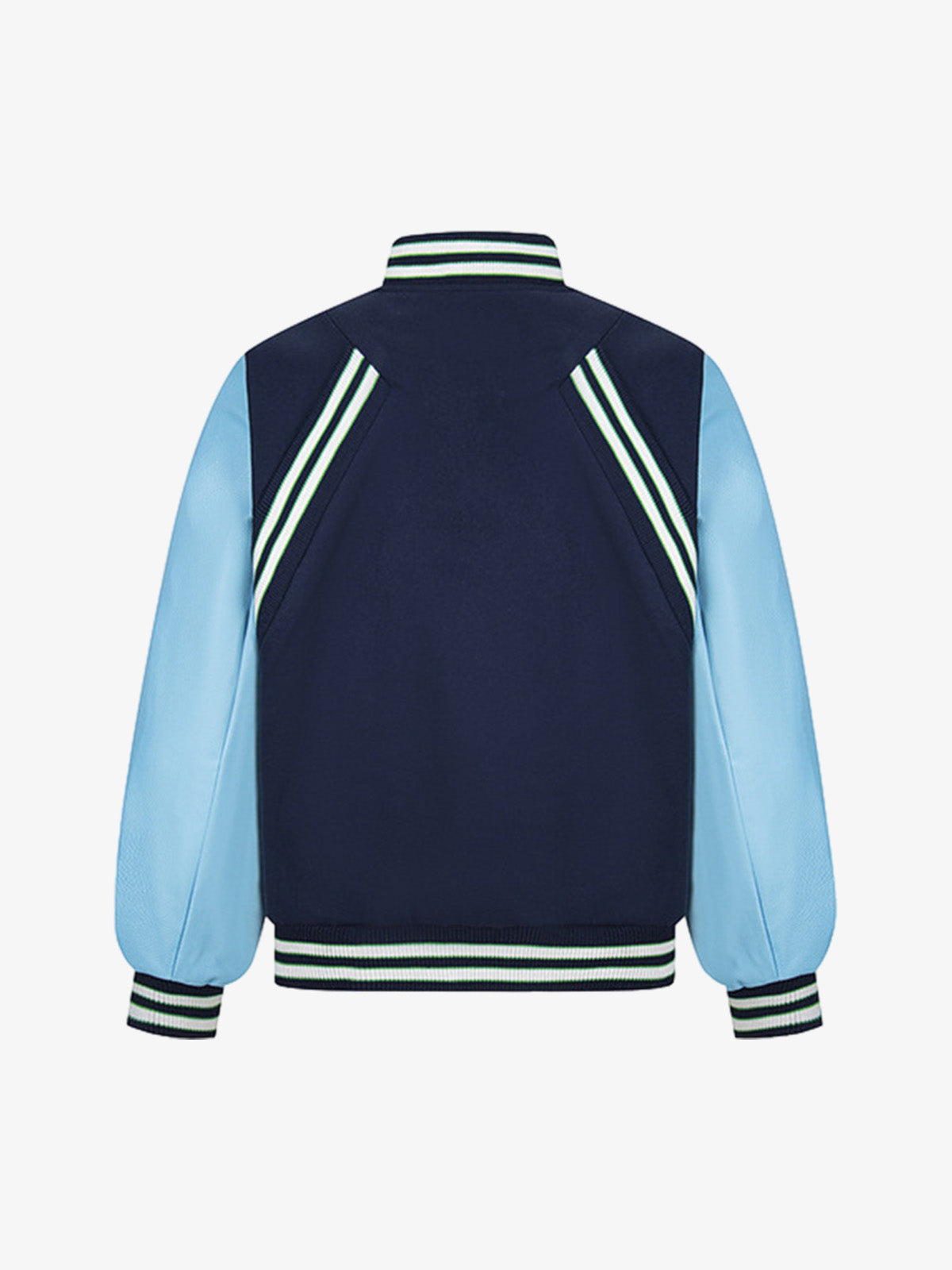 Retro Stripe With Contrast Stitching Baseball Jacket