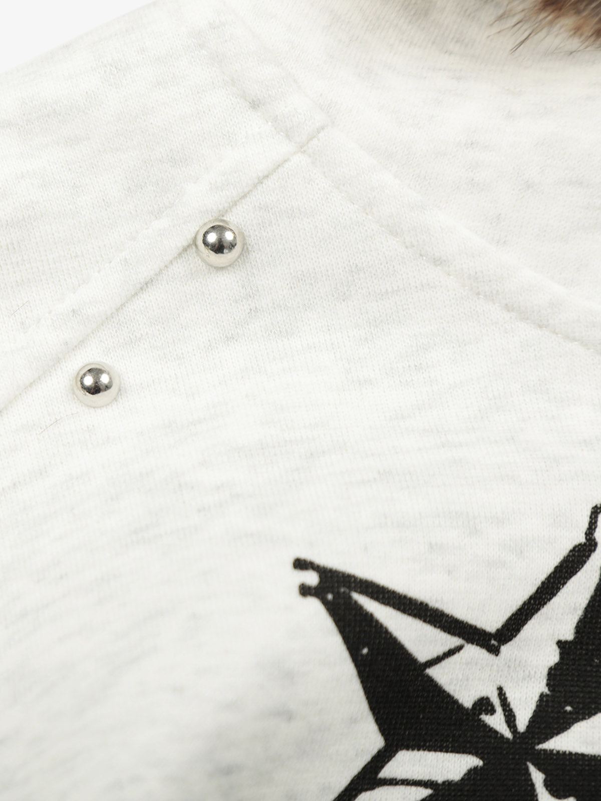 Retro Fur Collar Cartoon Pattern Zipper Hooded Sweatshirt