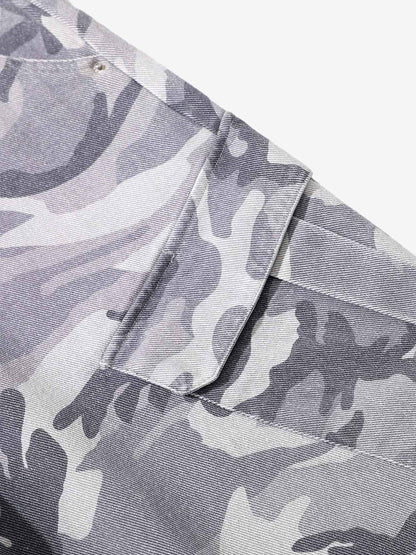 Snow Camouflage Machete Wide-Leg Workwear Pants