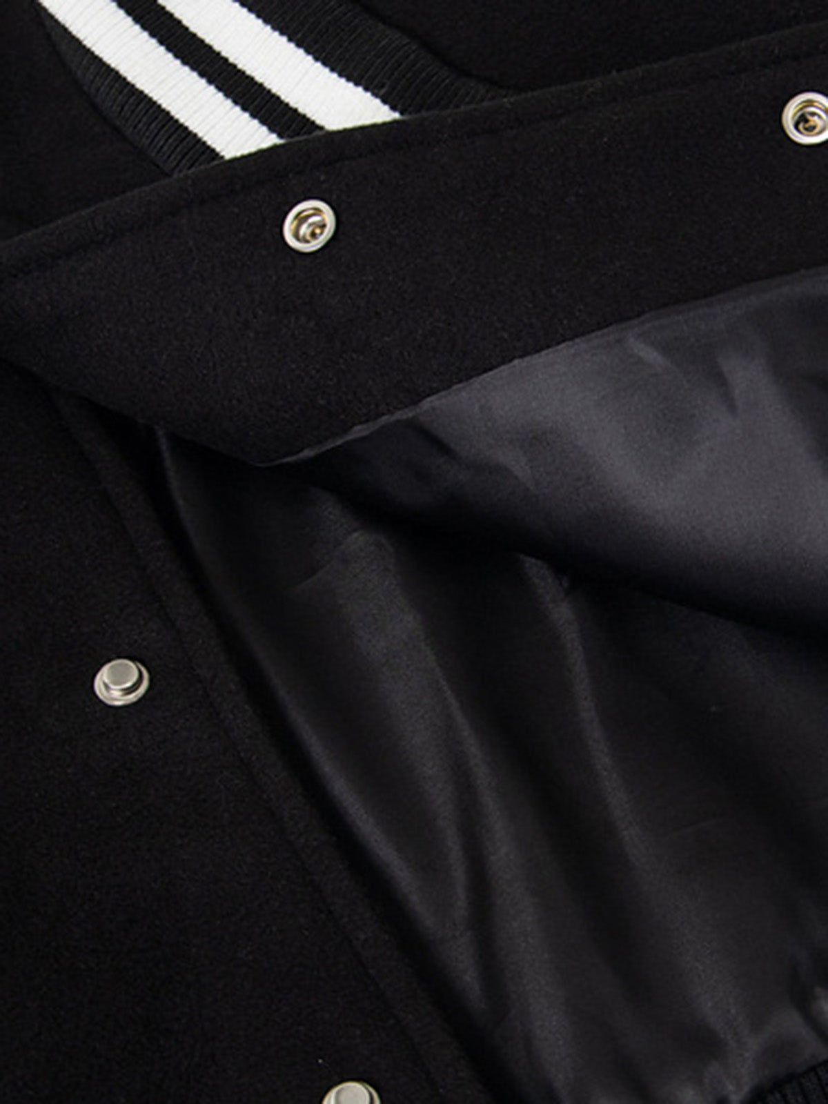 Retro Stripe With Contrast Stitching Baseball Jacket