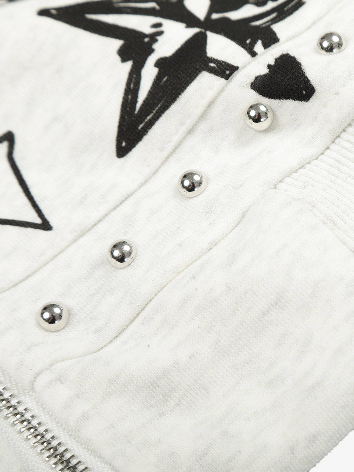 Retro Fur Collar Cartoon Pattern Zipper Hooded Sweatshirt