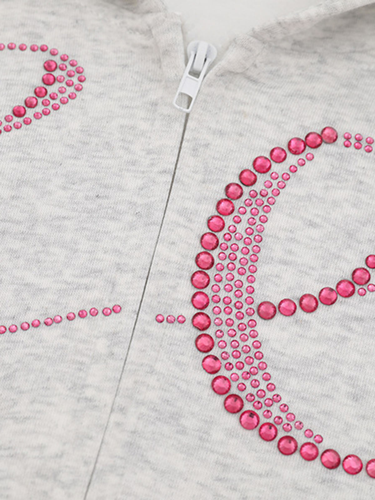 Street Hip-Hop Rhinestone Cropped Hooded Sweatshirt