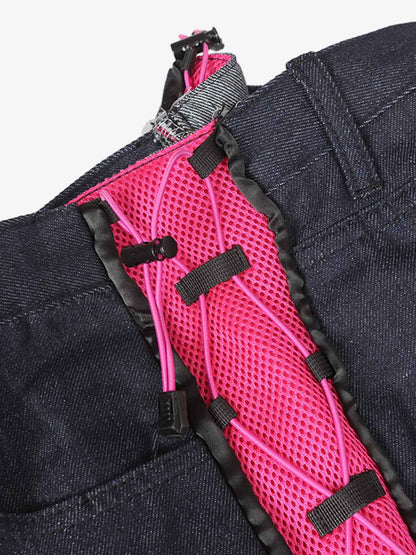 Retro High Street Color-Block Baggy Jeans