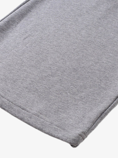 Retro Letter Print Drawstring Straight-Leg Wide Pants