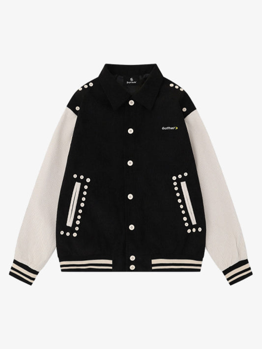 Vintage Button Embroidered Corduroy Jacket