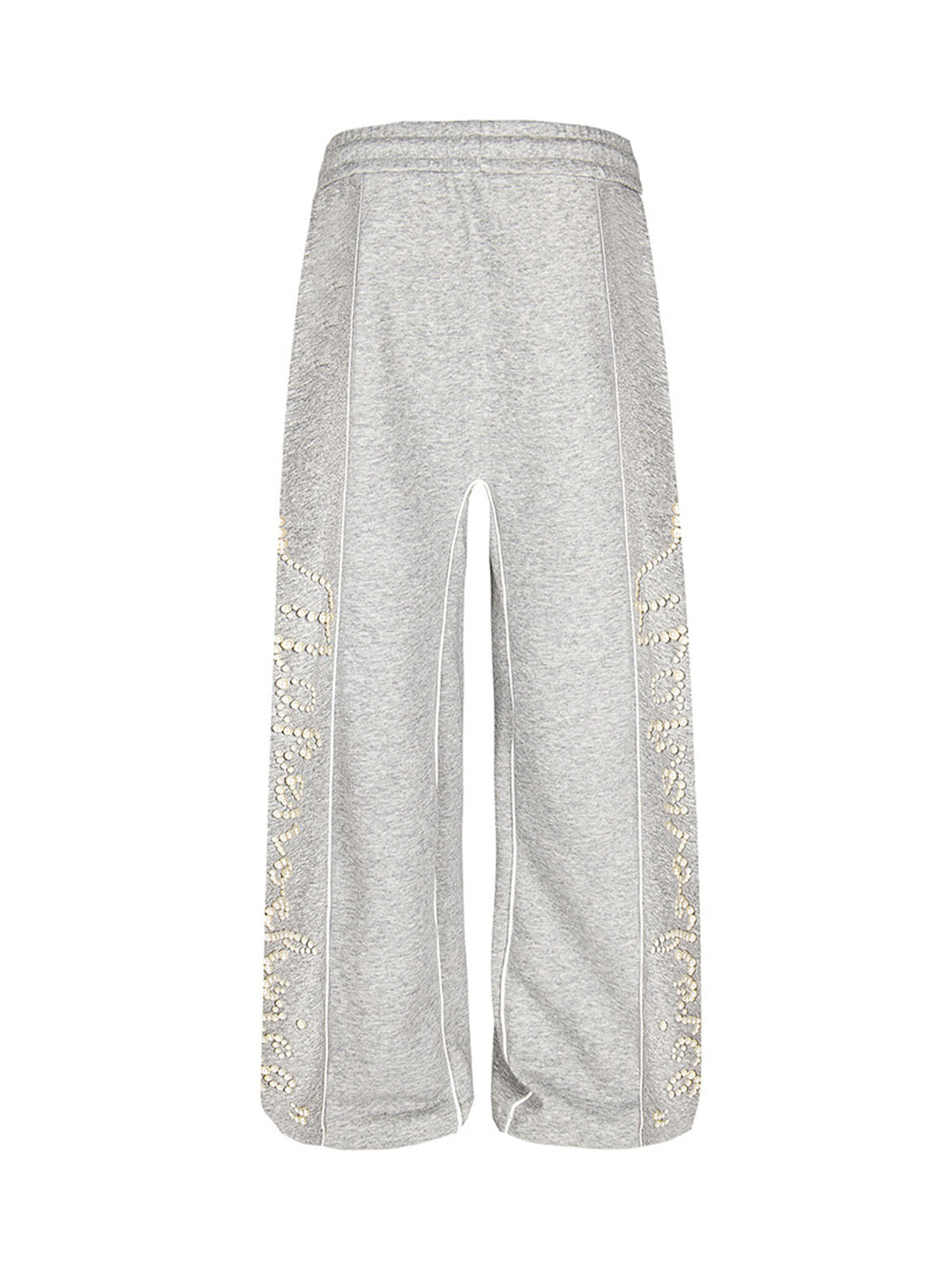 Retro Pearl Design Casual Straight Pants