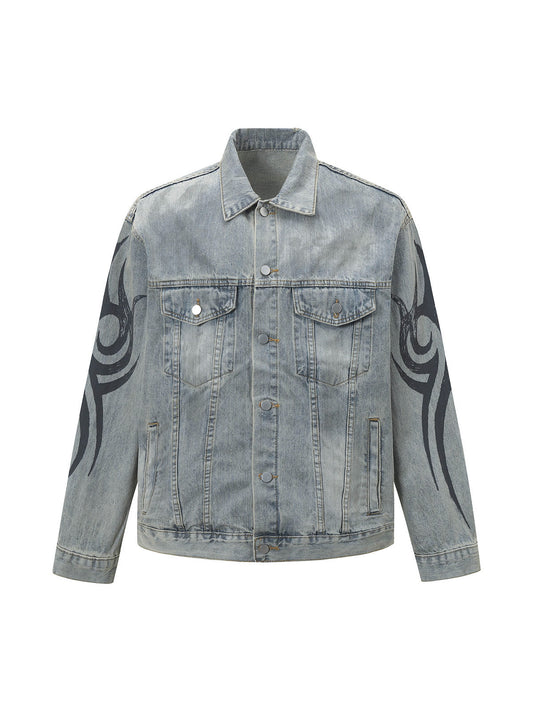 Retro Washed Totem Denim Jacket