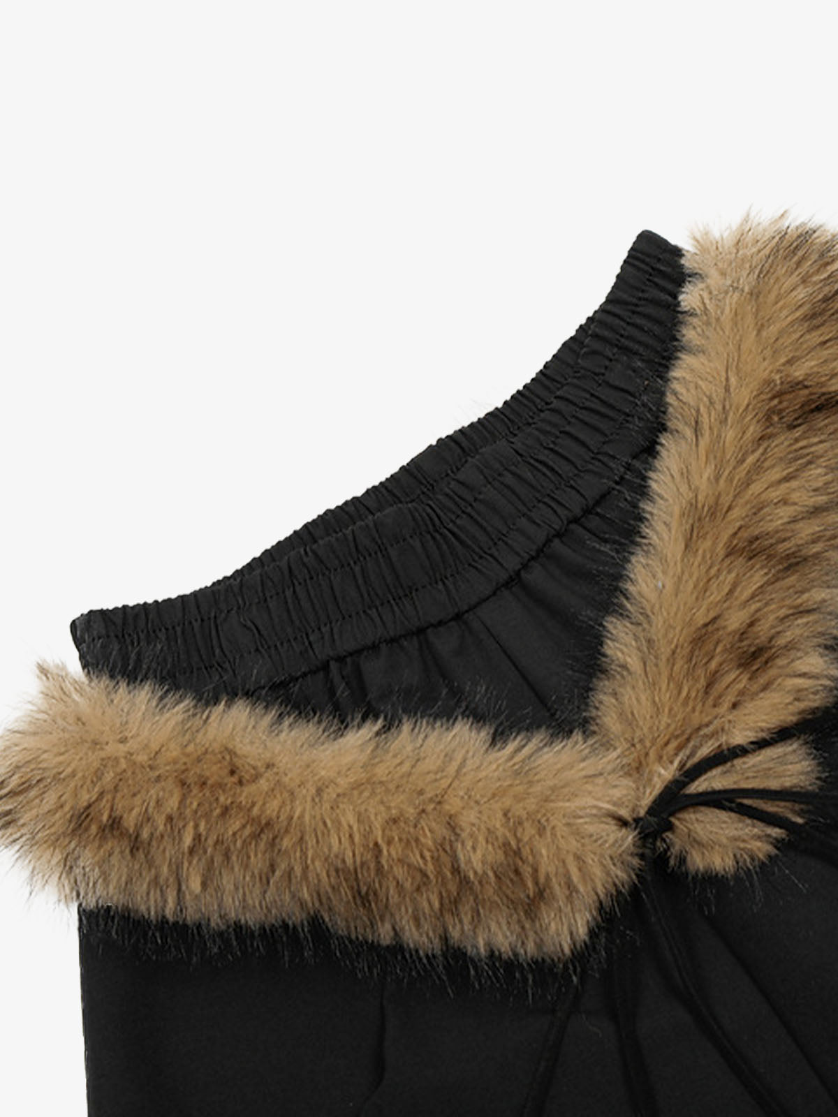 Stylish Wide-Leg Trousers with Faux Fur Trim and Geometric Embellishments for Winter