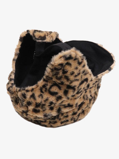 Retro Leopard Plush Earmuff Winter Hat