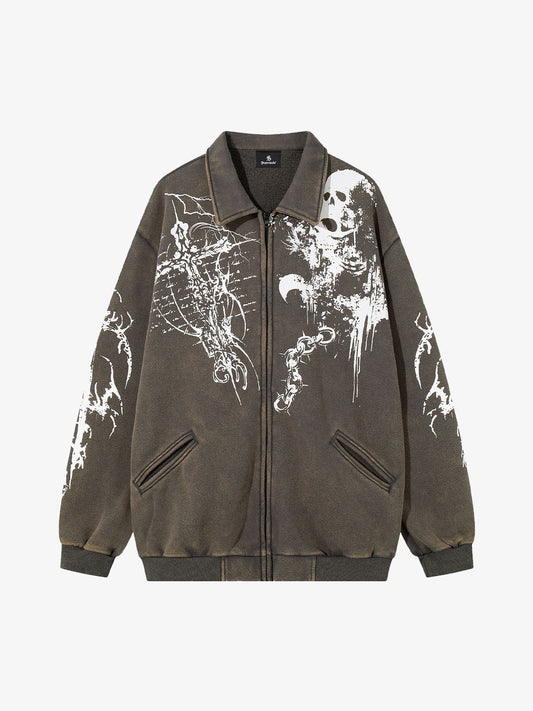 Skull Pattern Knit Sweater for Fall and Winter