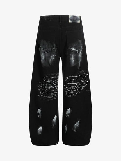 Street Star Painted Barrel Jeans