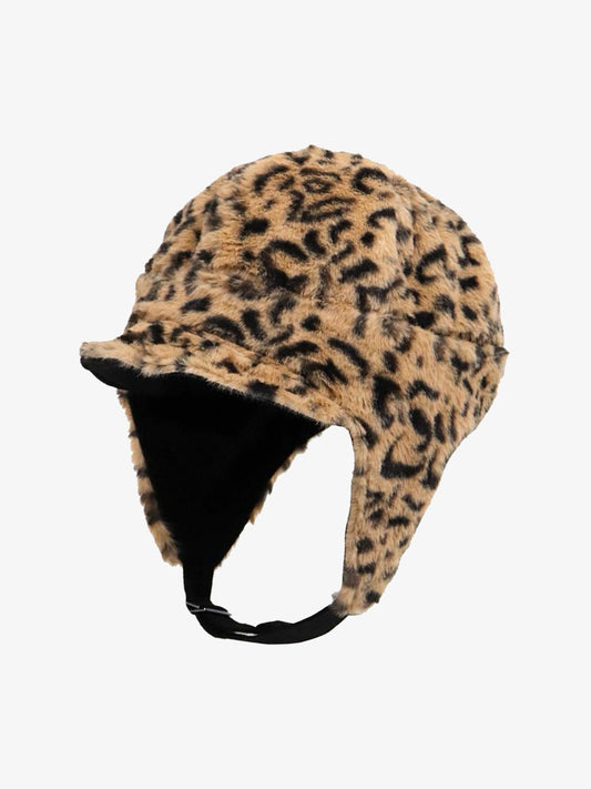 Retro Leopard Plush Earmuff Winter Hat