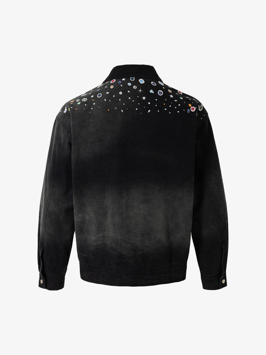 Thesupermade Spray-dyed Gradient Multi-layered Print Jacket