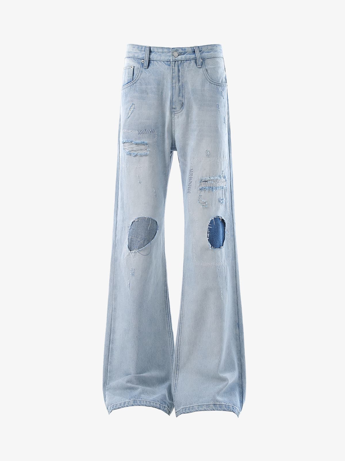 High-Waisted Wide-Leg Cargo Pants with Unique Pocket Design