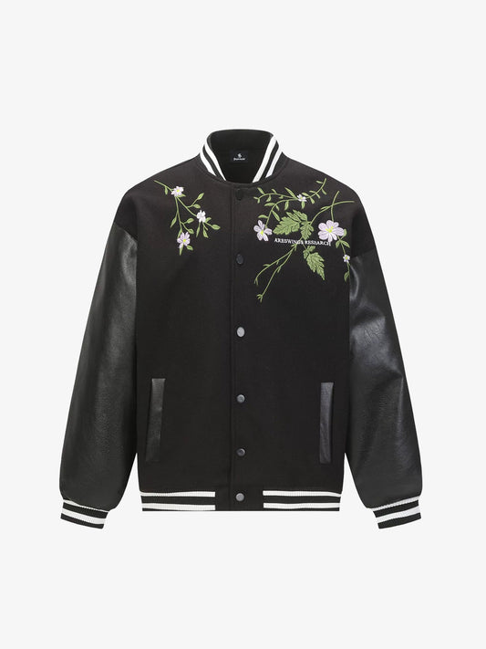 Floral Embroidered Baseball Jacket for Women - Stylish and Versatile Outerwear
