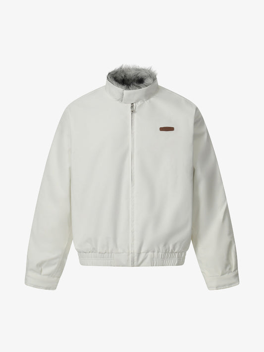 Stylish Winter Bomber Jacket with Faux Fur Collar - Perfect for Cold Weather