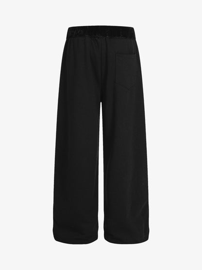 Stylish Wide-Leg Lounge Pants with Faux Fur Pom-Pom Detail
