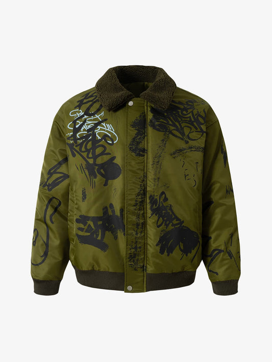 Winter-Ready Corduroy Jacket with Faux Fur Trim for Men