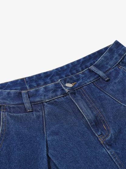 High-Waisted Wide-Leg Cargo Pants with Unique Pocket Design