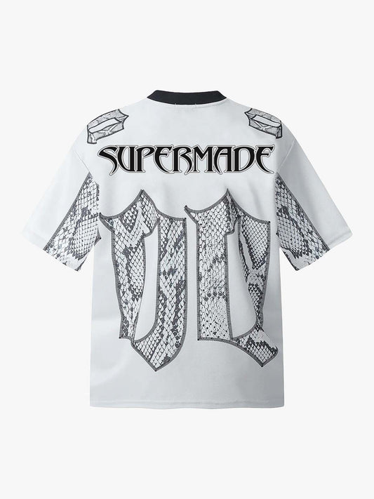 Jersey Style Snake Print T-Shirt - 2418