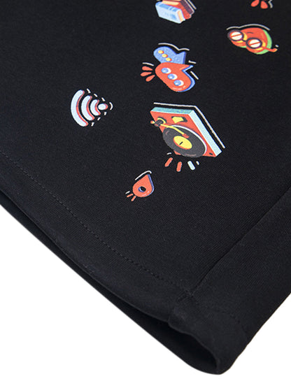 Retro Fun Pattern Washed Straight Pants