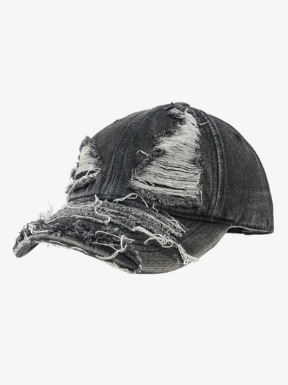 Distressed Denim Baseball Cap for Trendy Looks