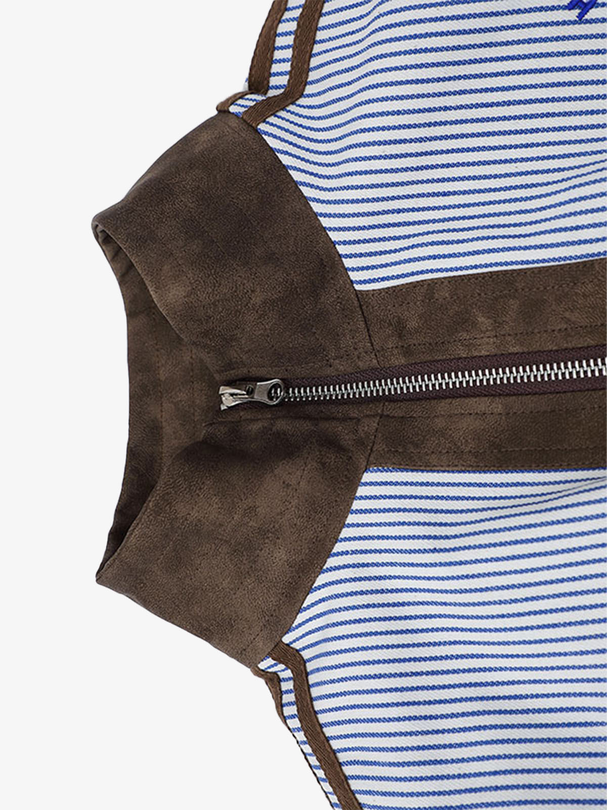 Striped Bomber Jacket with Contrast Panels for Women