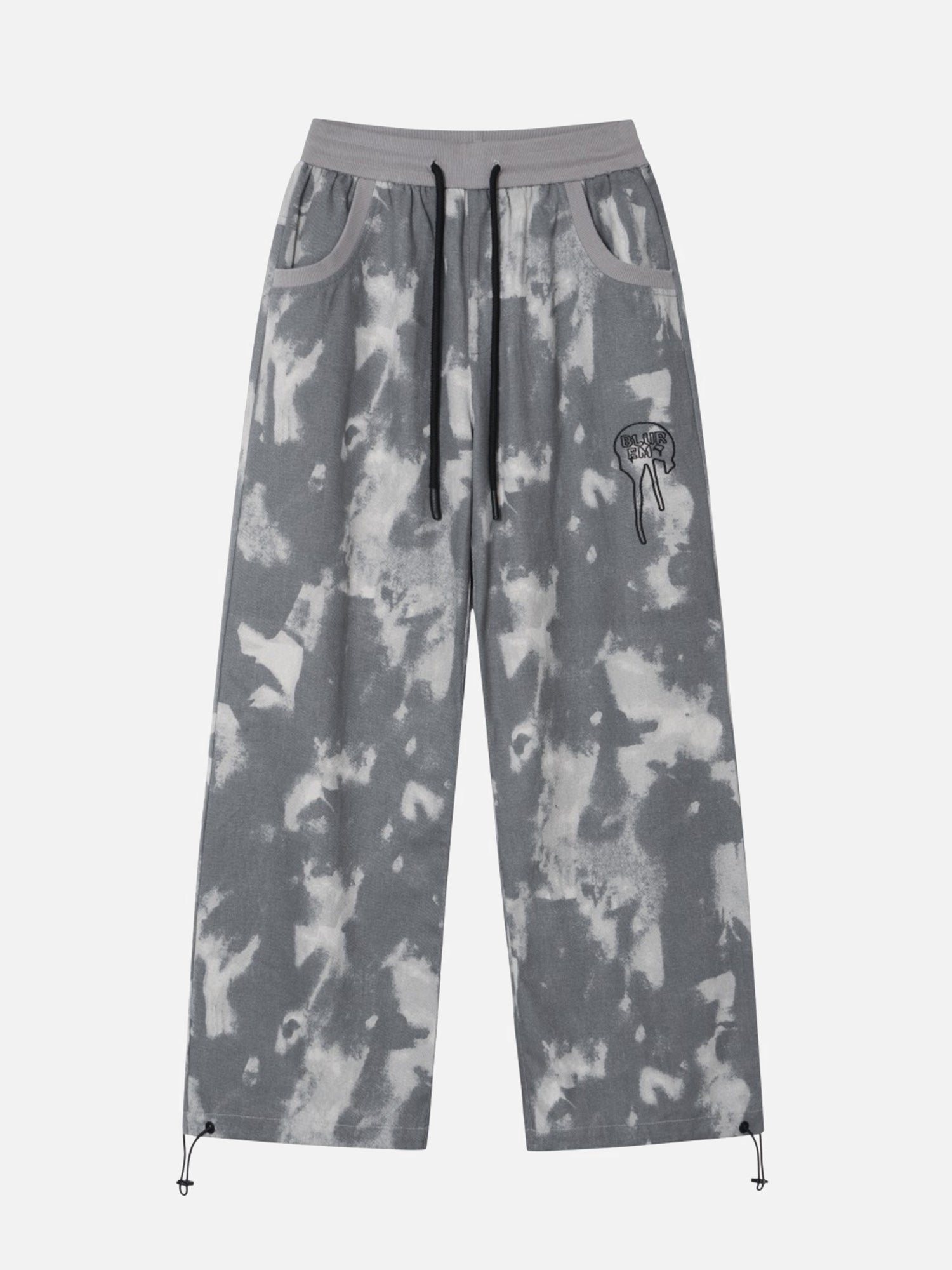 Special Craftsmanship Contrast Color Abstract Loose Casual Sweatpants