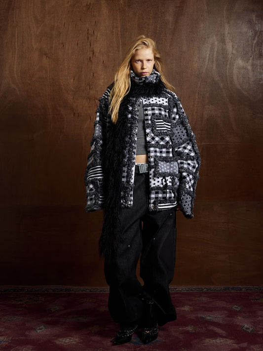 Thesupermade Special Plaid Polka Dot Reversible Cotton Jacket