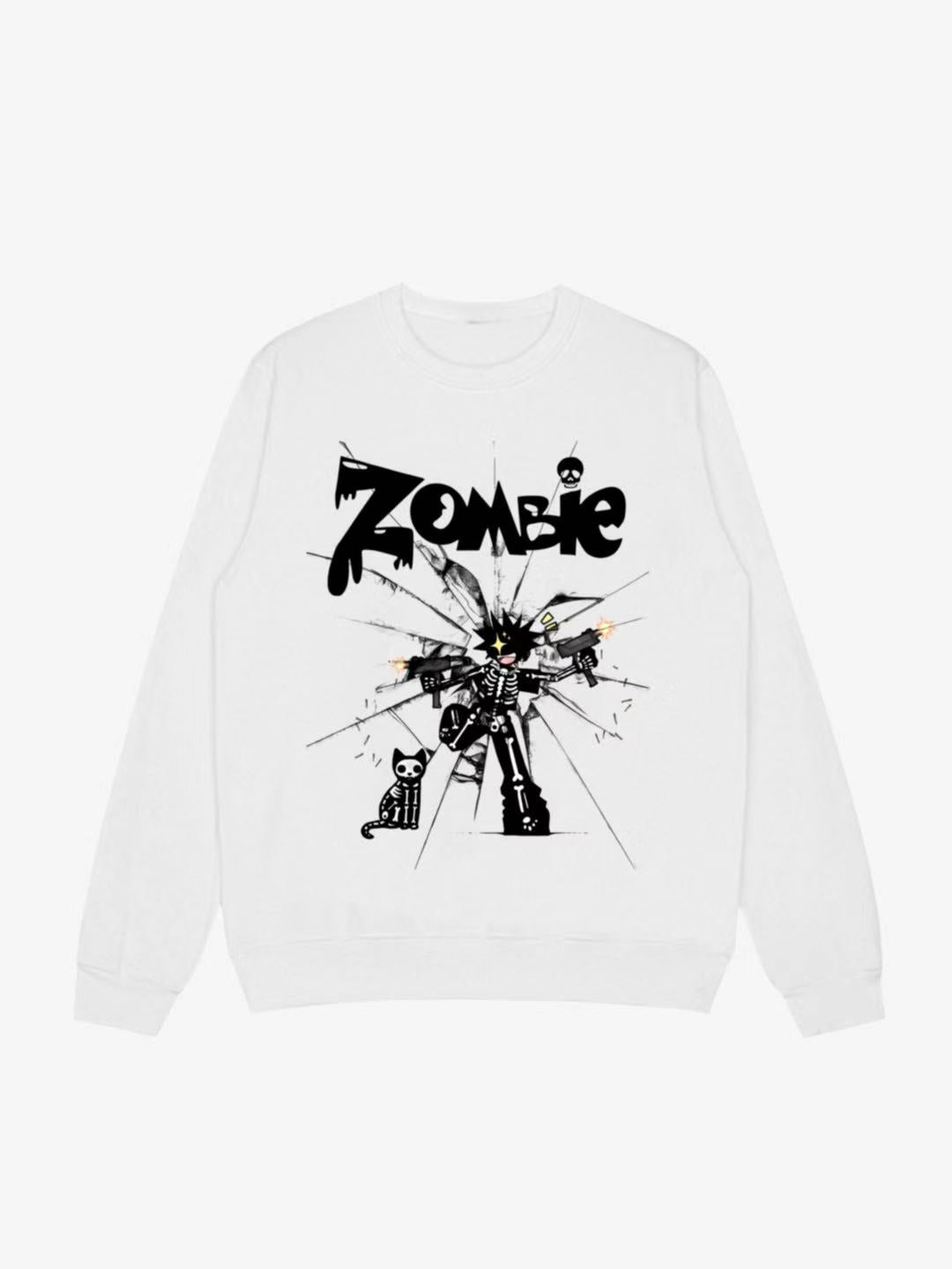 Zombie Themed Graphic Sweatshirt